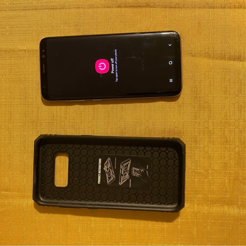 Samsung Galaxy S8 phone with case